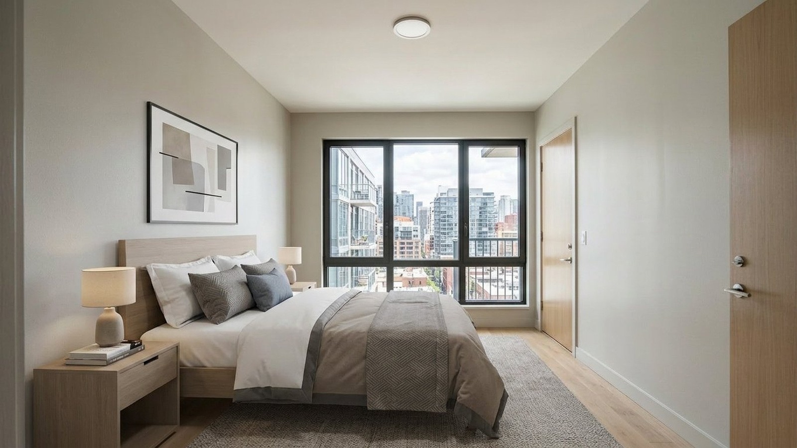 AI-staged bedroom example
