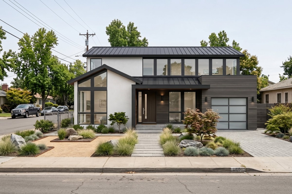 AI exterior rendering showing redevelopment potential for a teardown property