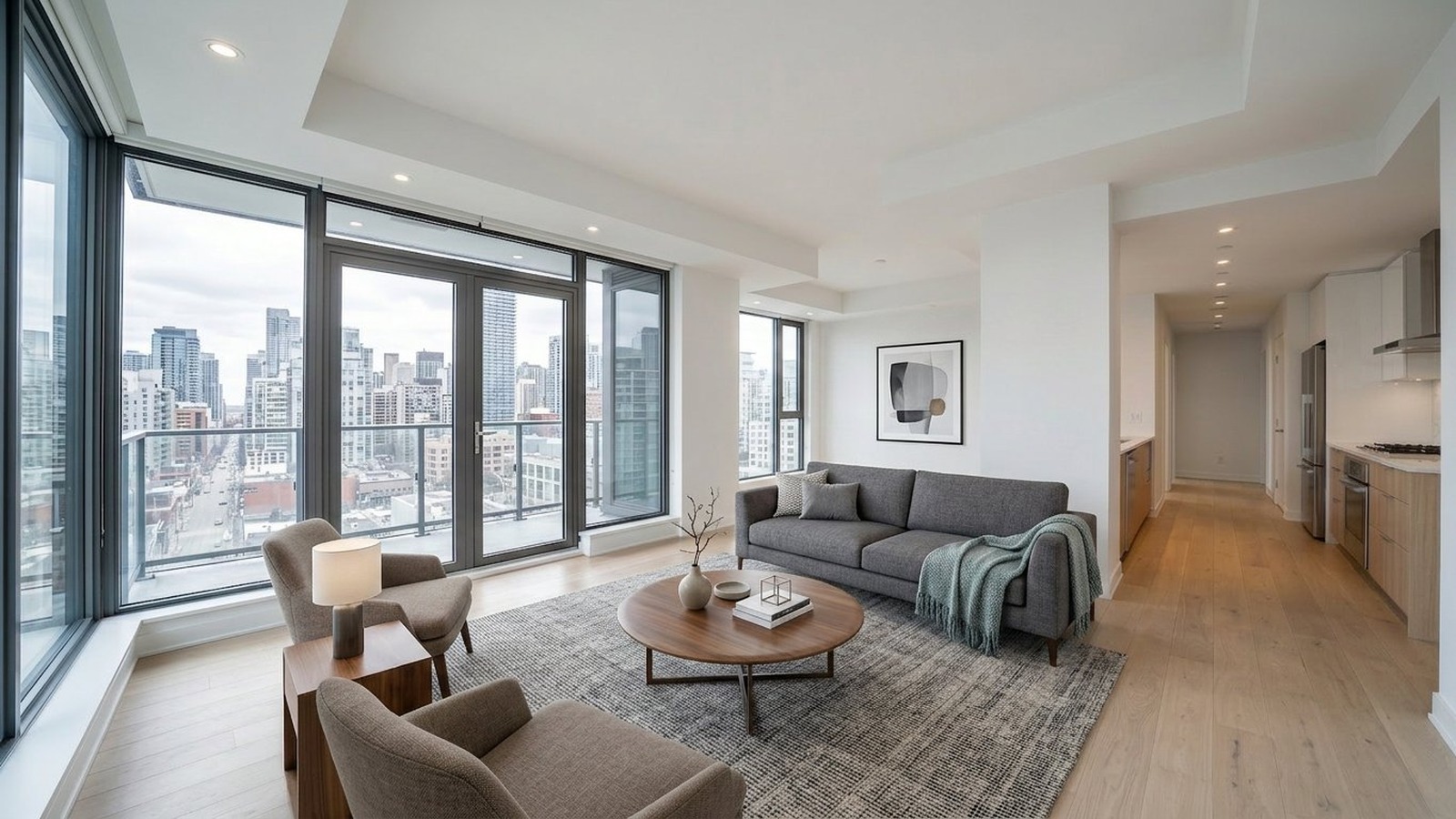 AI-staged living room example